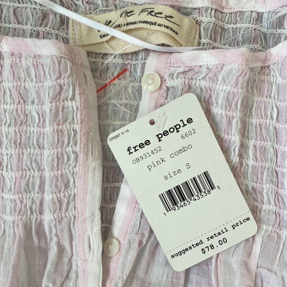 🆕 Pink Free People Little Bit Something Blouse - Picture 3 of 6